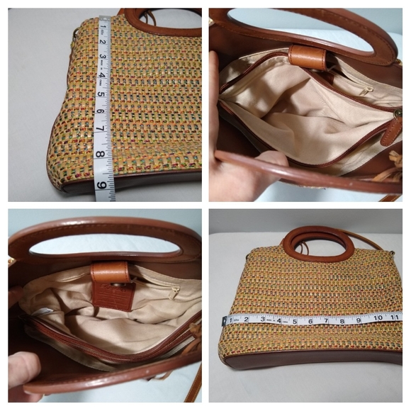 Fossil Purse Colorful Wicker Design Leather Trim - Picture 5 of 7